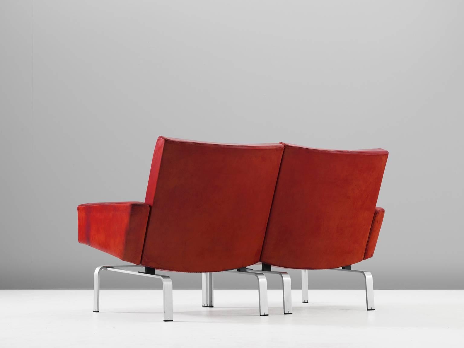 Danish Jørgen Høj Cognac Leather Two-Seat
