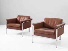 Horst Bruning Lounge Sessel aus braunem Leder