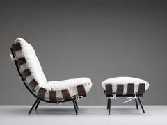 Chaise Eisler and Hauner Bone avec repose-pieds