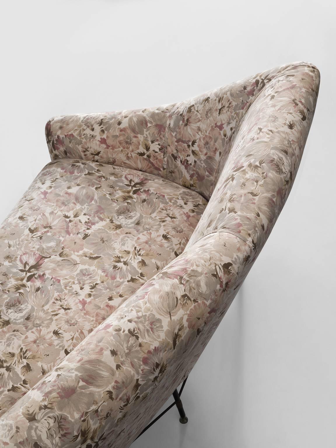 Italian Sofa with Floral Upholstery 1