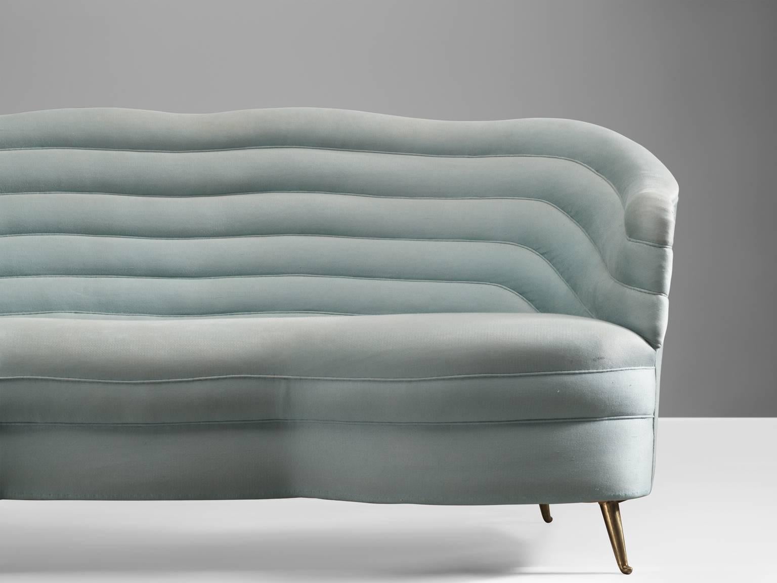 Andrea Busiri Sofa in Turquoise Blue, 1960s In Fair Condition In Waalwijk, NL