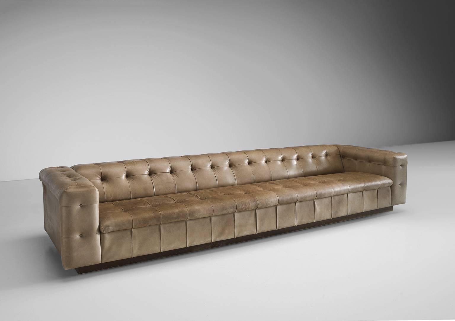 Swiss Grand De Sede Caramel Leather Sofa by Robert Haussmann