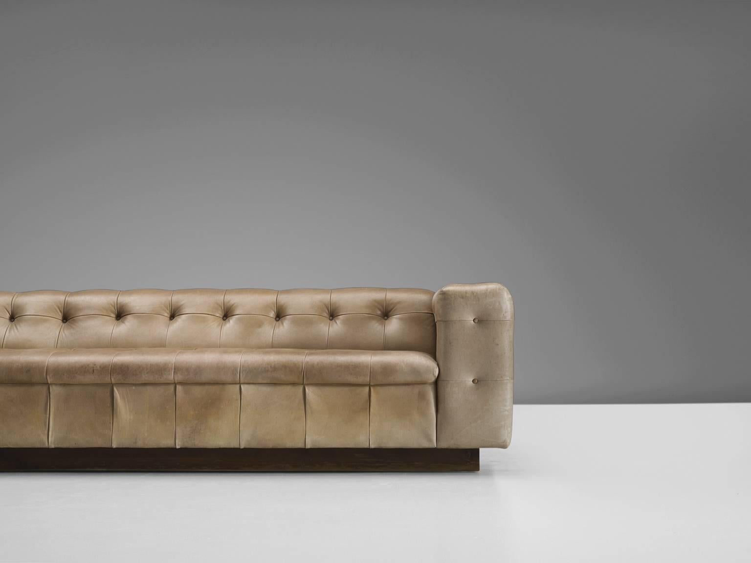 Mid-20th Century Grand De Sede Caramel Leather Sofa by Robert Haussmann