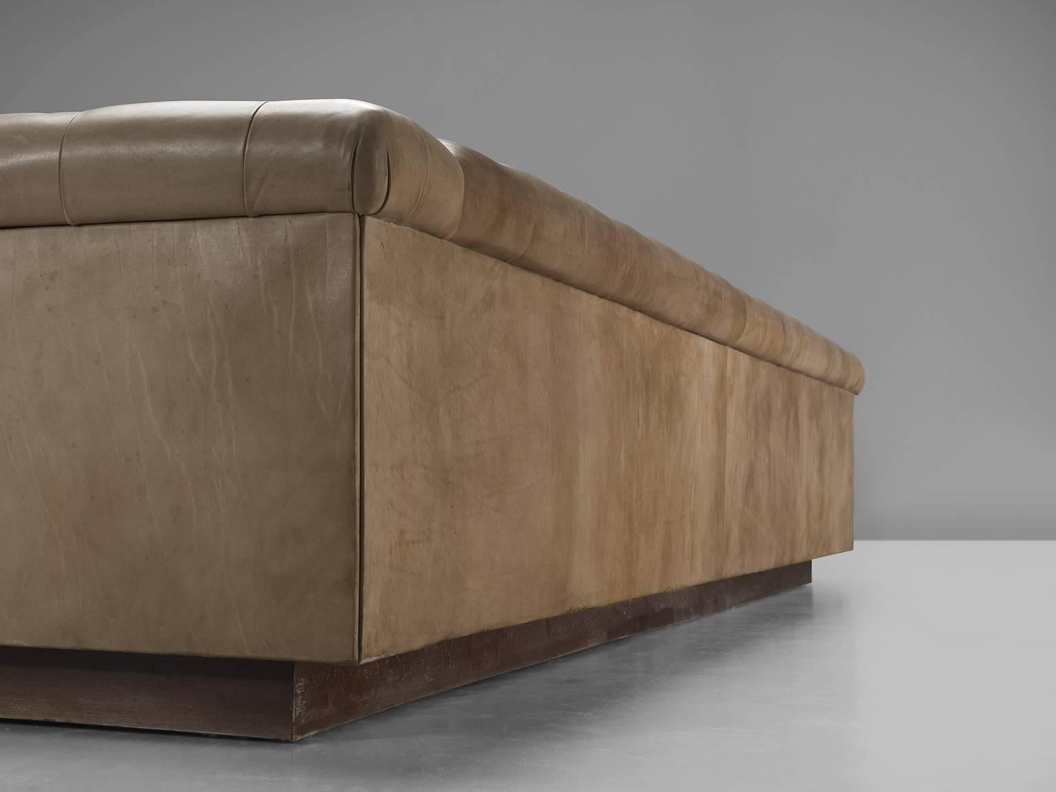 Grand De Sede Caramel Leather Sofa by Robert Haussmann 1