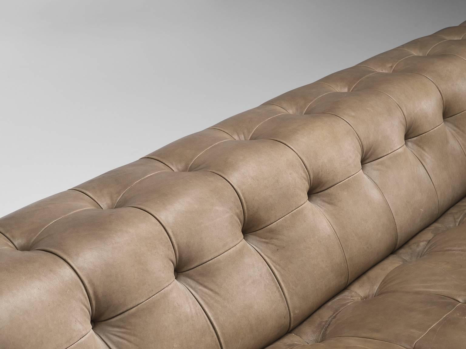Grand De Sede Caramel Leather Sofa by Robert Haussmann 2