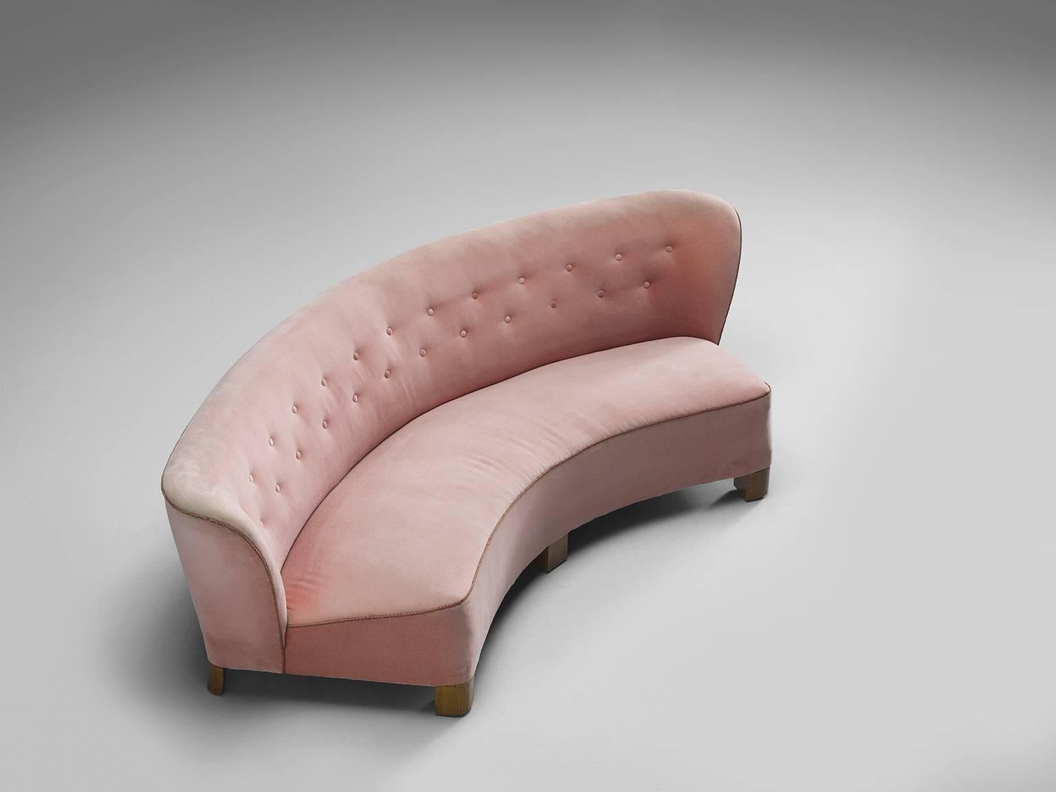 Pink Danish Living Room Set by Otto Færge, 1940s In Good Condition In Waalwijk, NL
