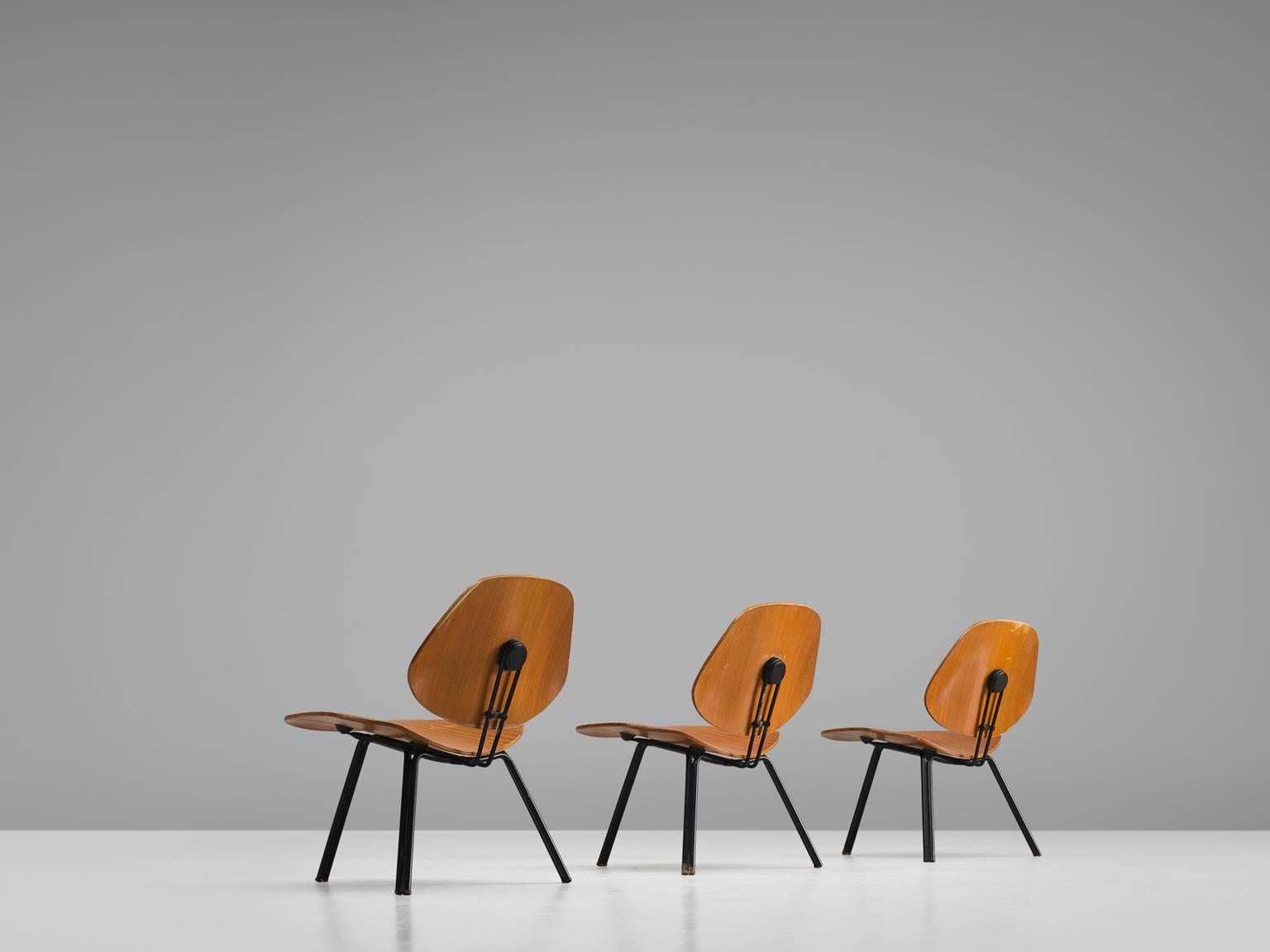 Italian Three Osvaldo Borsani for Tecno 'P31' Chairs, 1957