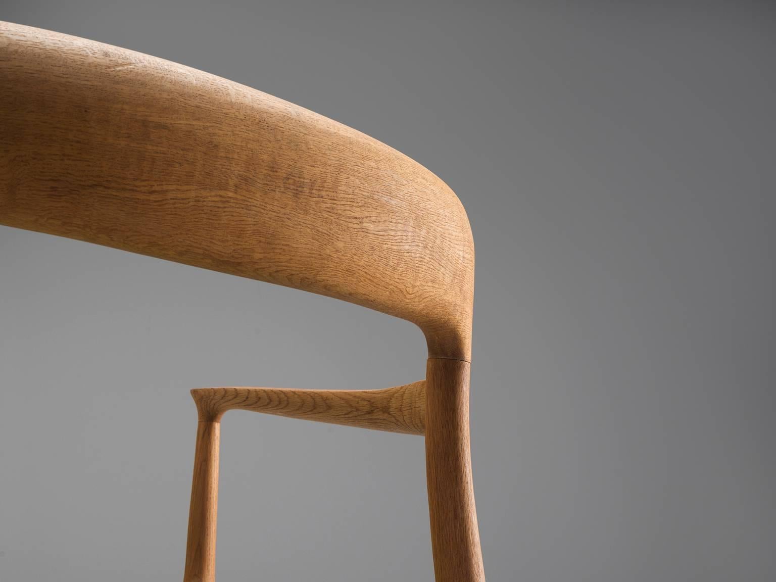 Mid-20th Century Niels O. Møller Armchair in Oak and Green Upholstery, 1954
