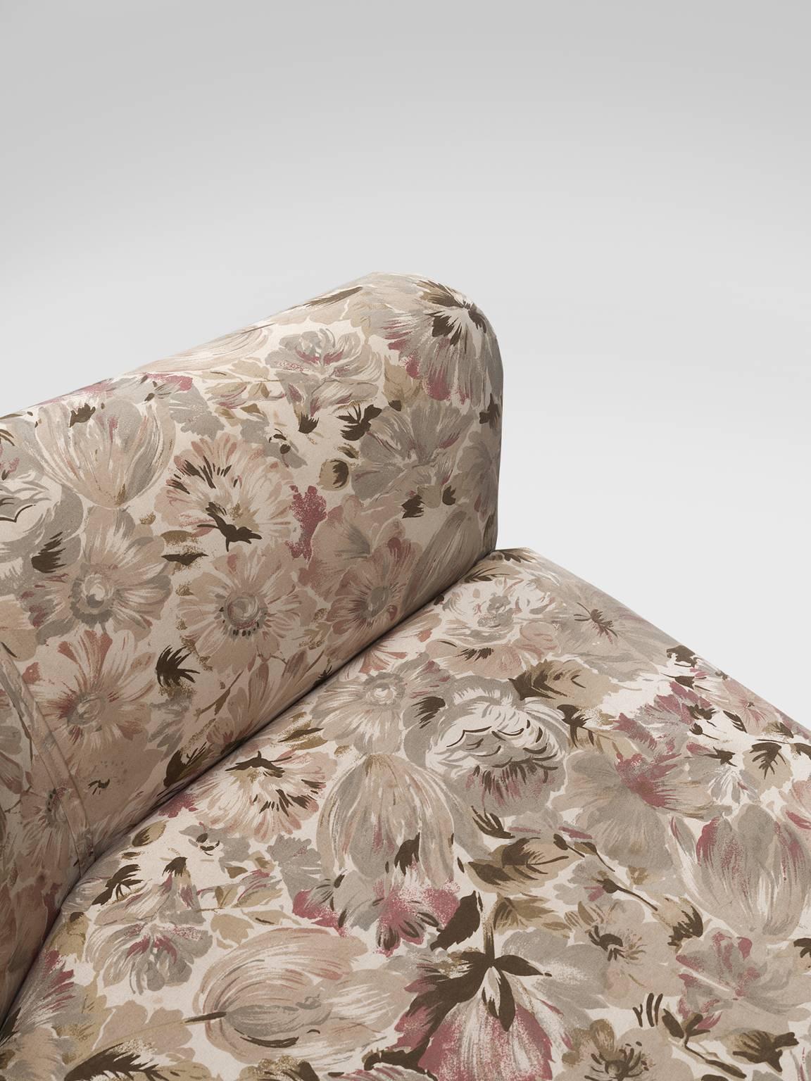 Italian Set of Lounge Chairs with Floral Upholstery 2