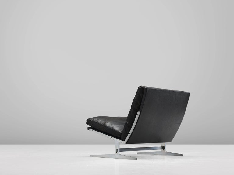 Fabricius And Kastholm Black Leather Slipper Chair At 1stdibs Danish Fabricius And Kastholm Black Leather Slipper Chair For