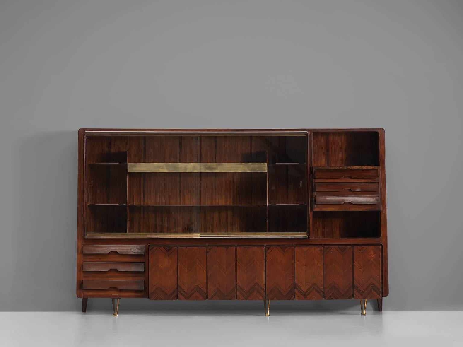 Mid-Century Modern Large Dassi Milano Cabinet with Brass, 1950s