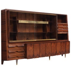 Large Dassi Milano Cabinet with Brass, 1950s