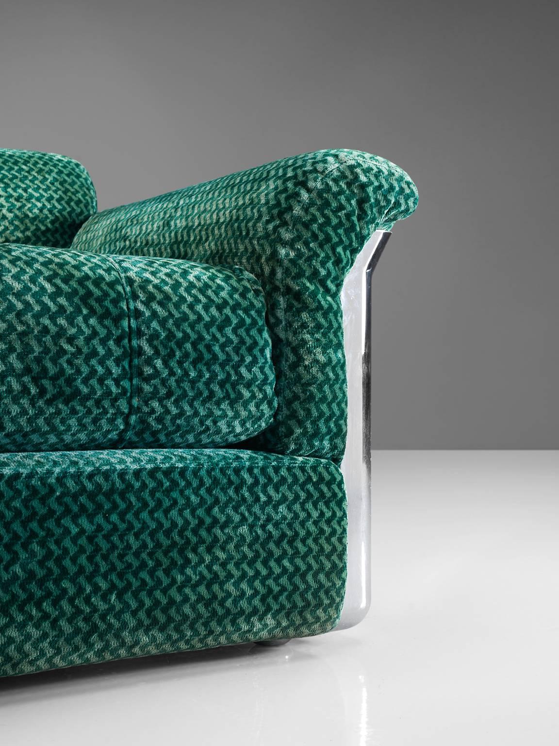 Aluminum Vittorio Introini Set of Two Rare 'Larissa' Lounge Chairs for Saporiti