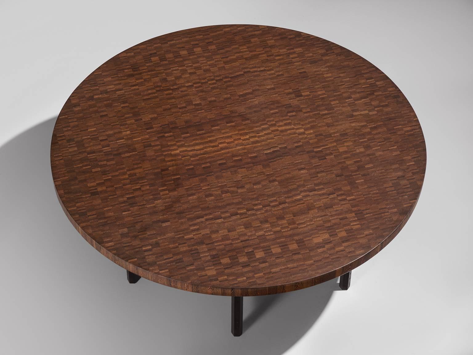 Large Jules Wabbes Wenge Table with Hexogonal Frame 2