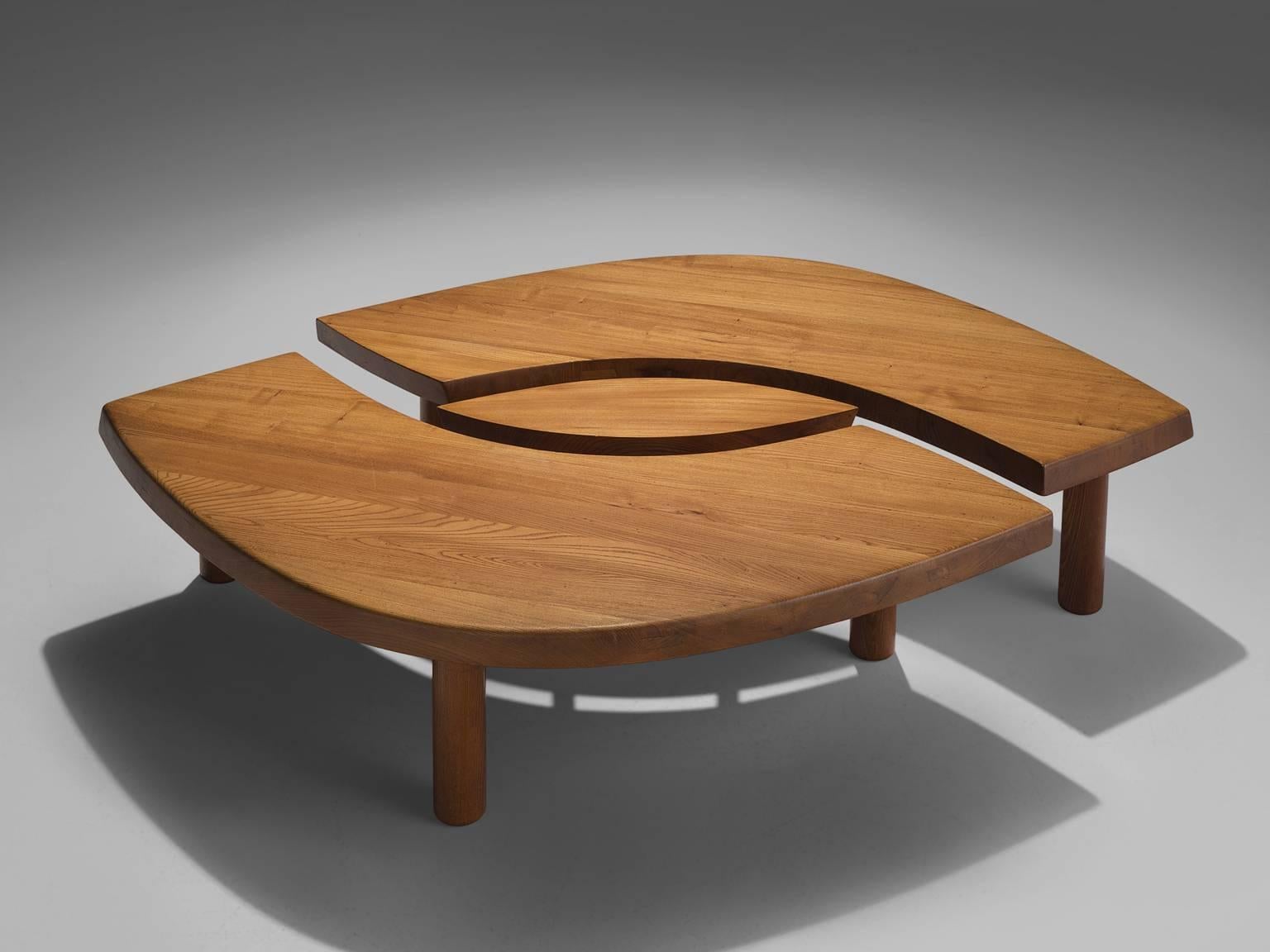 Pierre Chapo, coffee table, model T22C, elm, France, ca. 1972.

This beautiful eye-shaped cocktail table is part of the midcentury design collection. The coffee table is designed by the French designer and master woodworker Pierre Chapo (1927-1987).