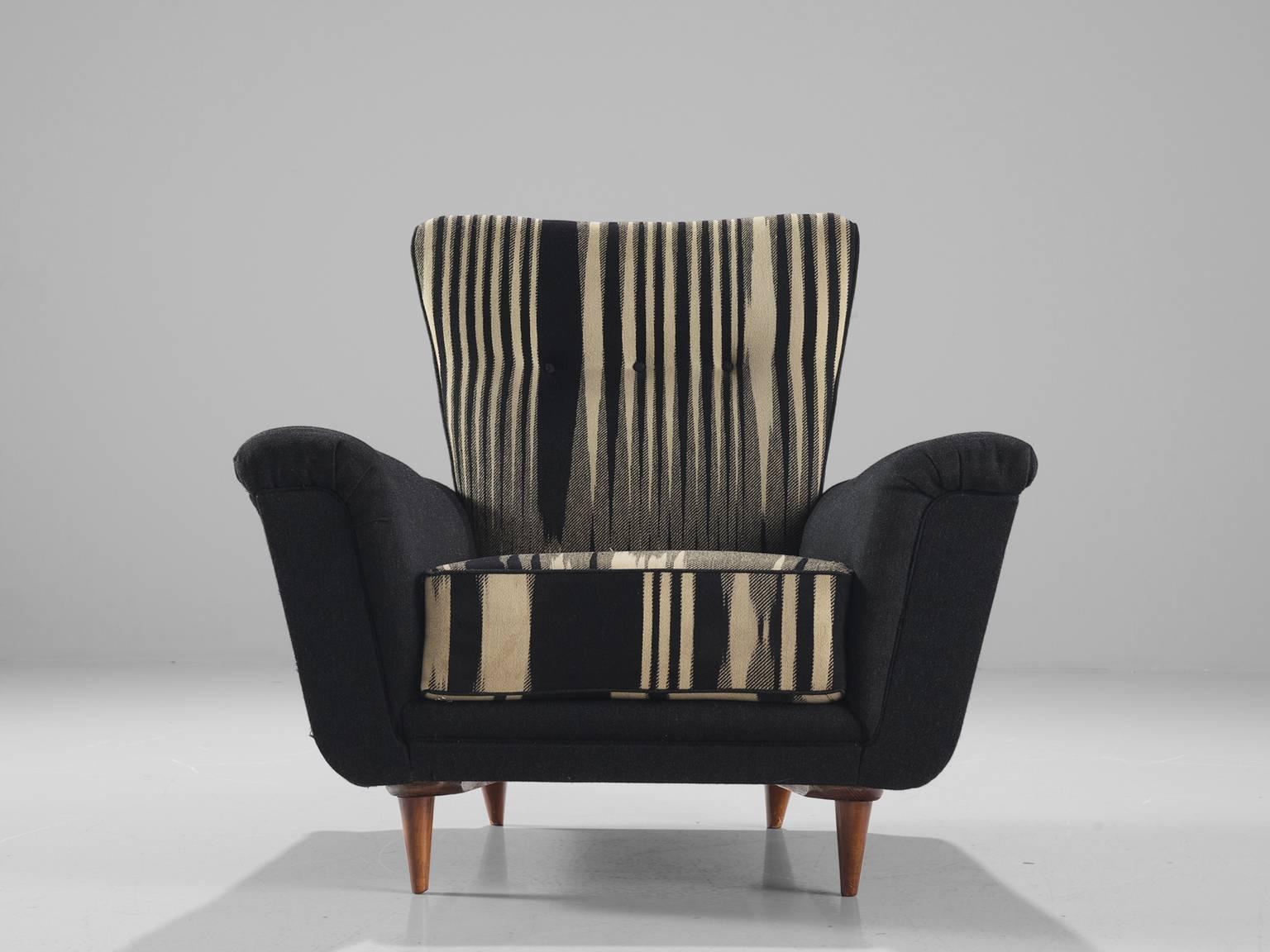 Mid-20th Century Pair of Dutch Black and White Armchairs, circa 1950