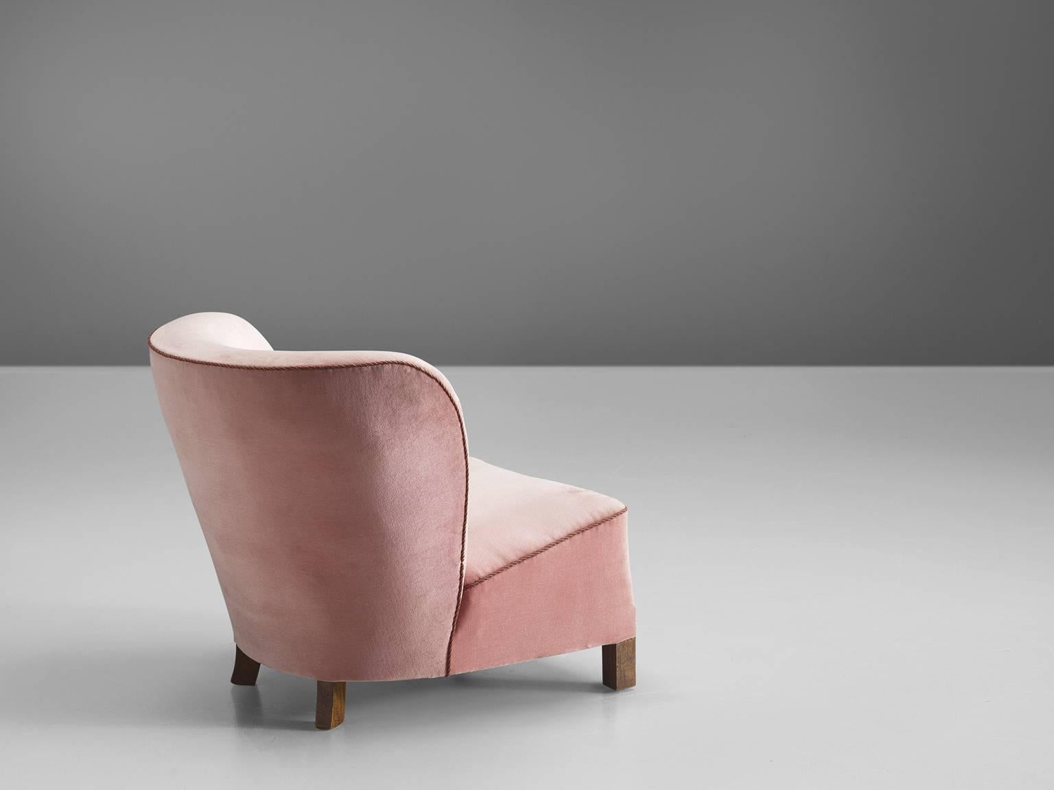 Scandinavian Modern Pink Danish Lounge Chair by Otto Færge, 1940s