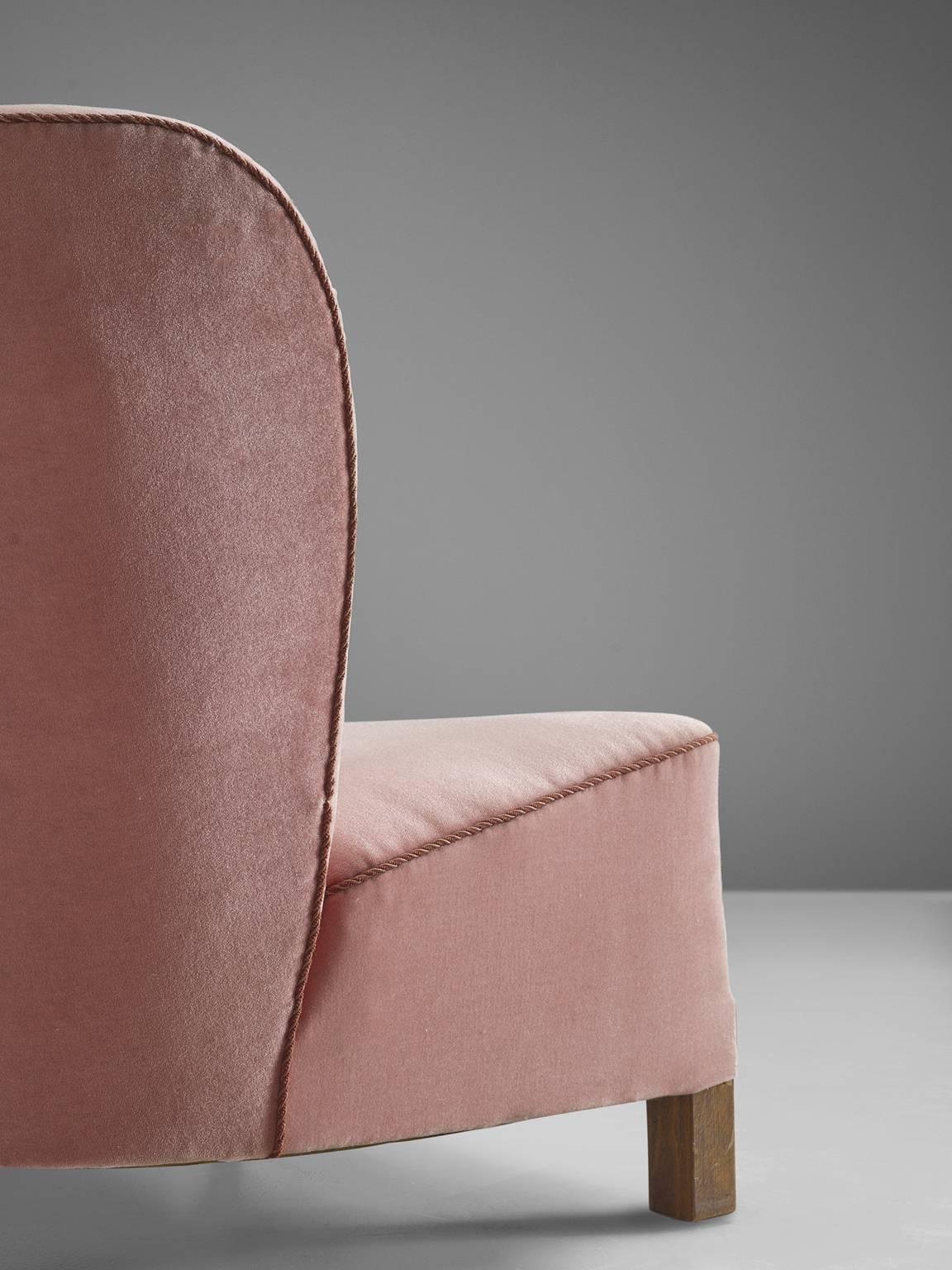 Mid-20th Century Pink Danish Lounge Chair by Otto Færge, 1940s