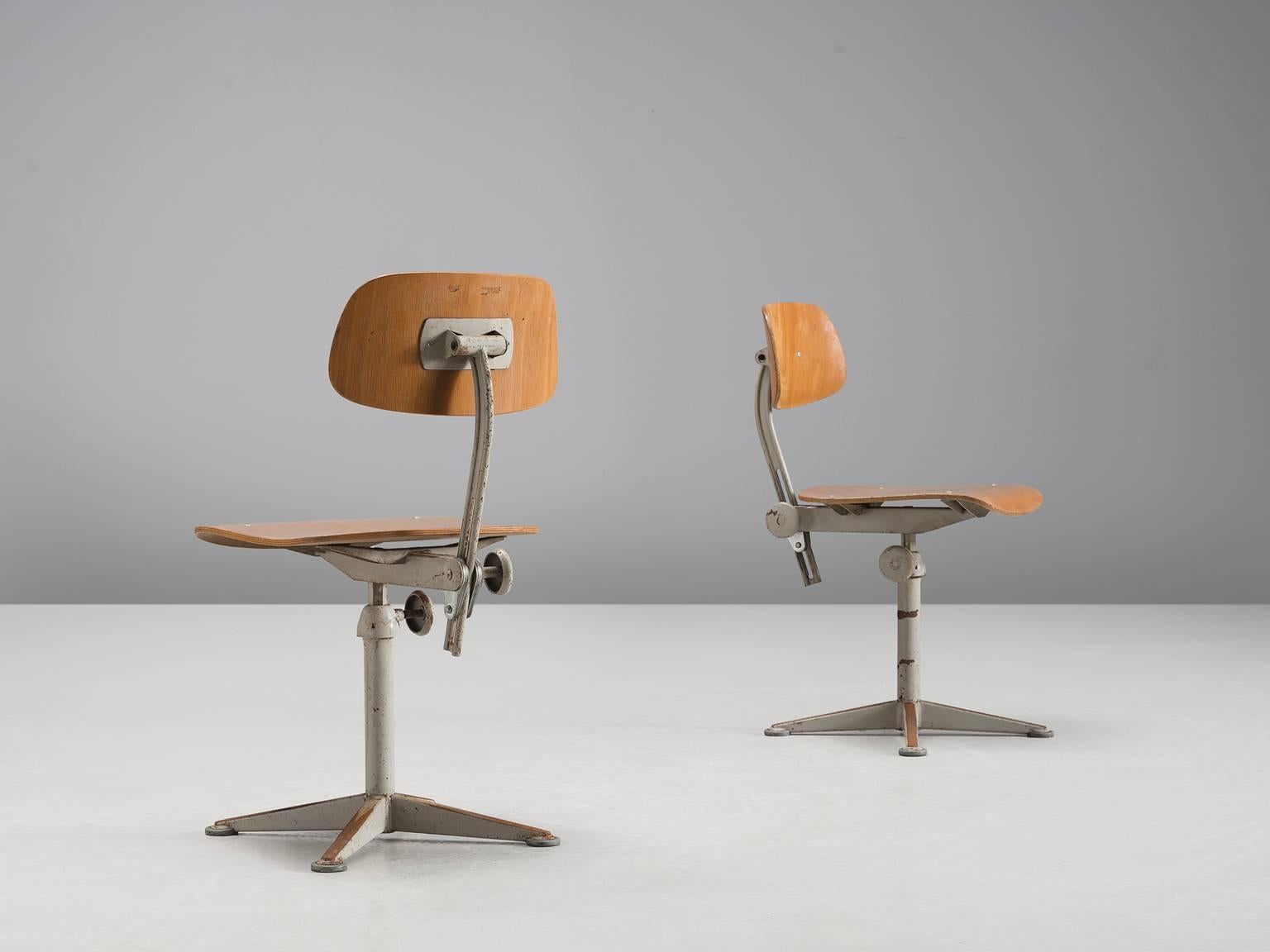 Dutch Friso Kramer for Ahrend Eight Industrial Chairs, circa 1960