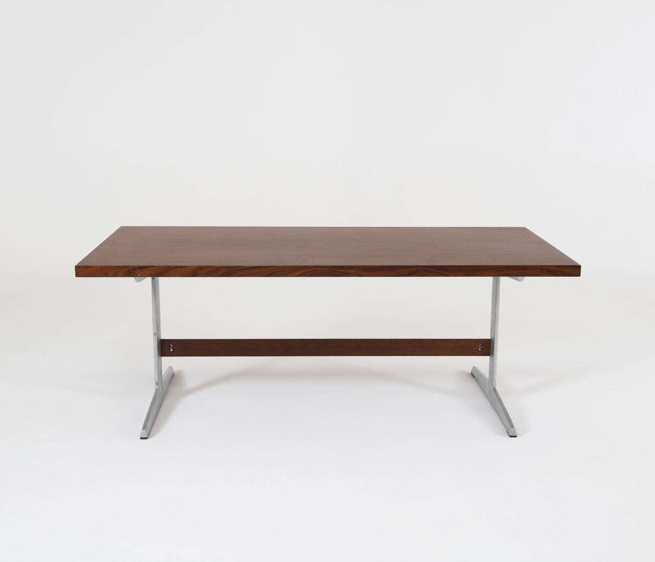 Scandinavian Modern Danish Rosewood and Aluminum Table