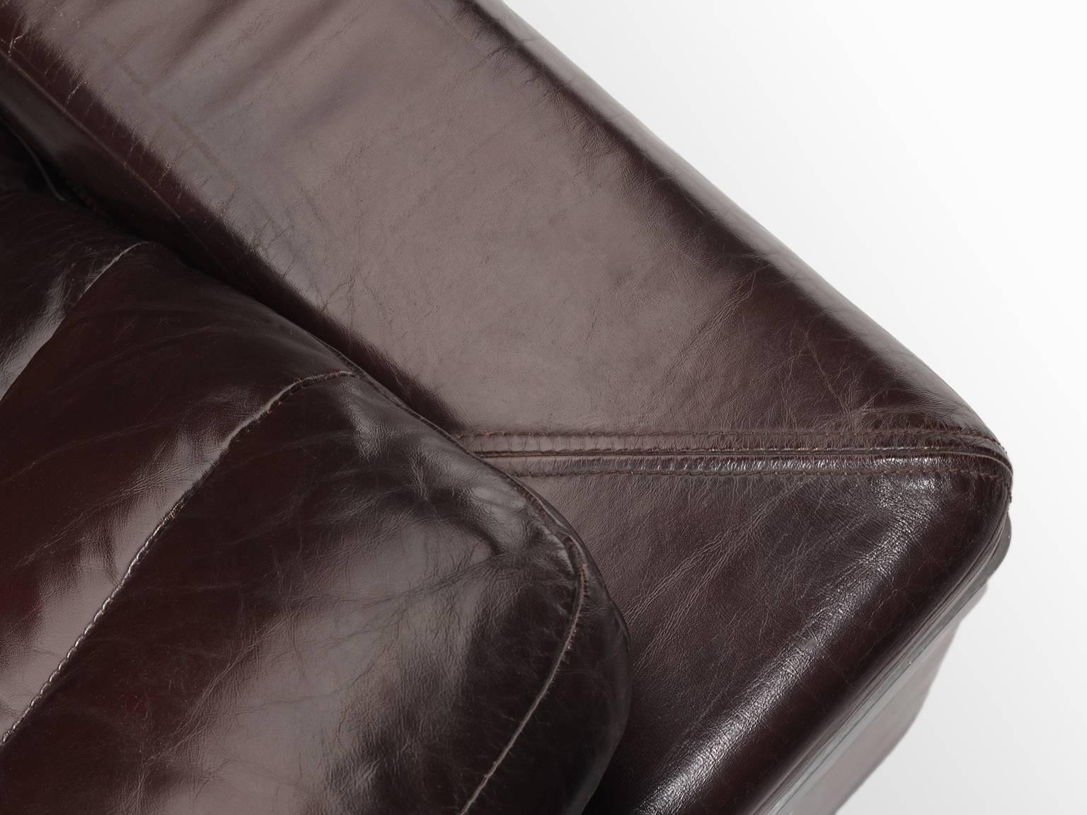 Metal Roche Bobois Set of Two 'San Pietro' Original Leather Armchairs