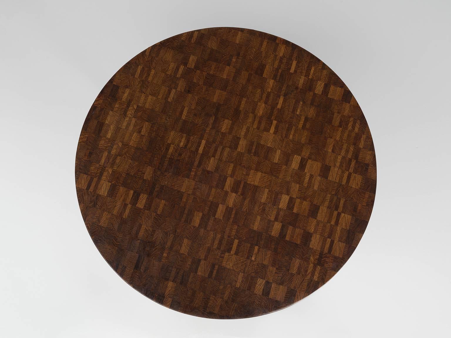 Jules Wabbes Exclusive Small Round Table in Wenge In Good Condition In Waalwijk, NL