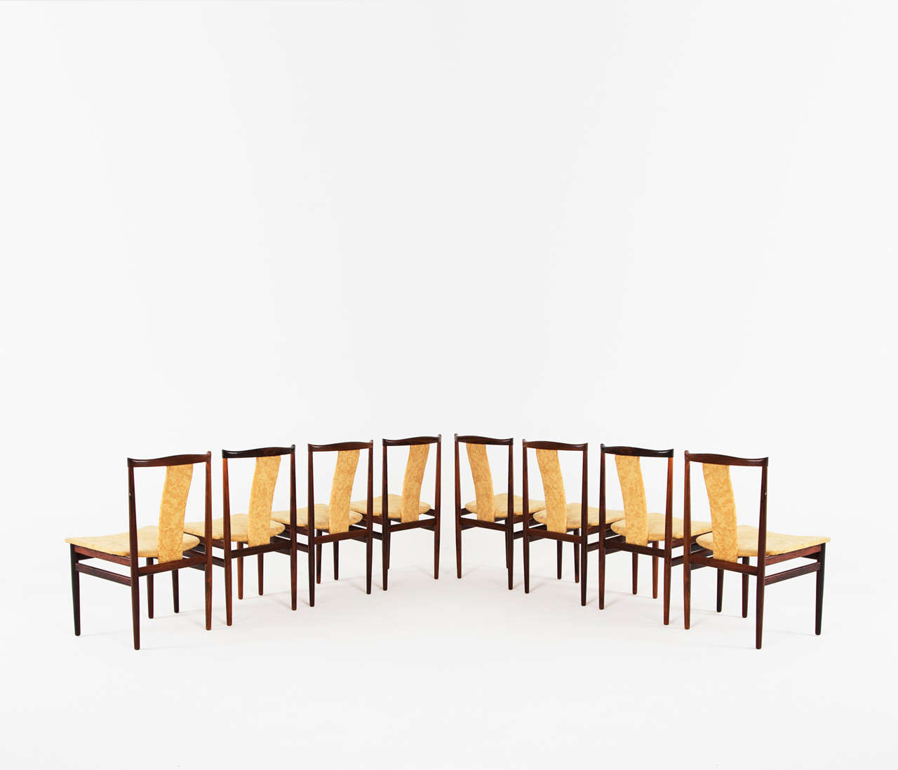 Scandinavian Modern Danish Set of Eight Rosewood Dining Chairs