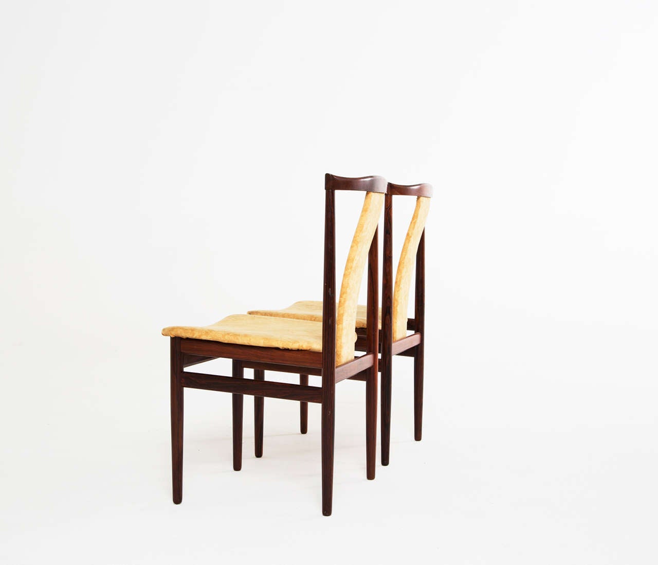 Fabric Danish Set of Eight Rosewood Dining Chairs
