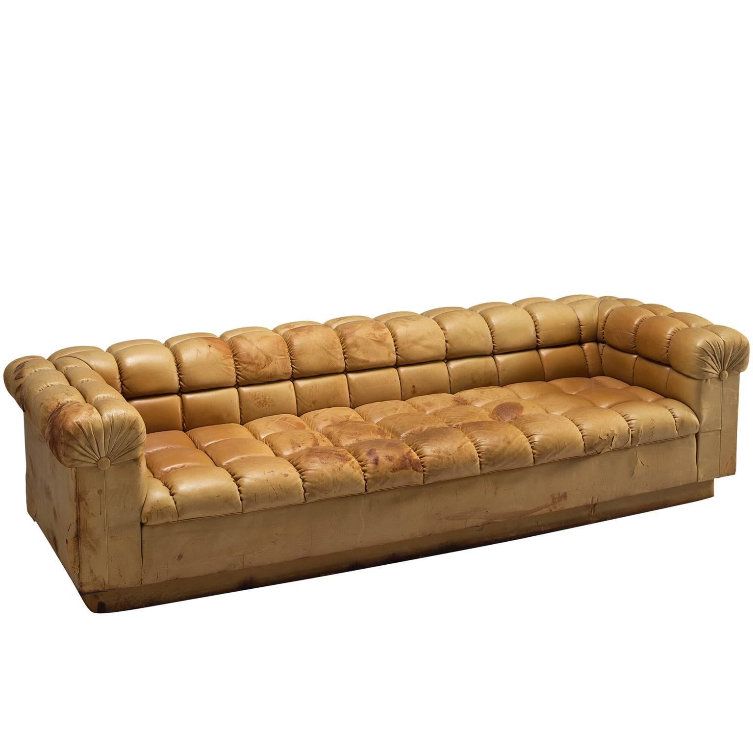 Edward Wormley 'Party' Sofa in Cognac Leather