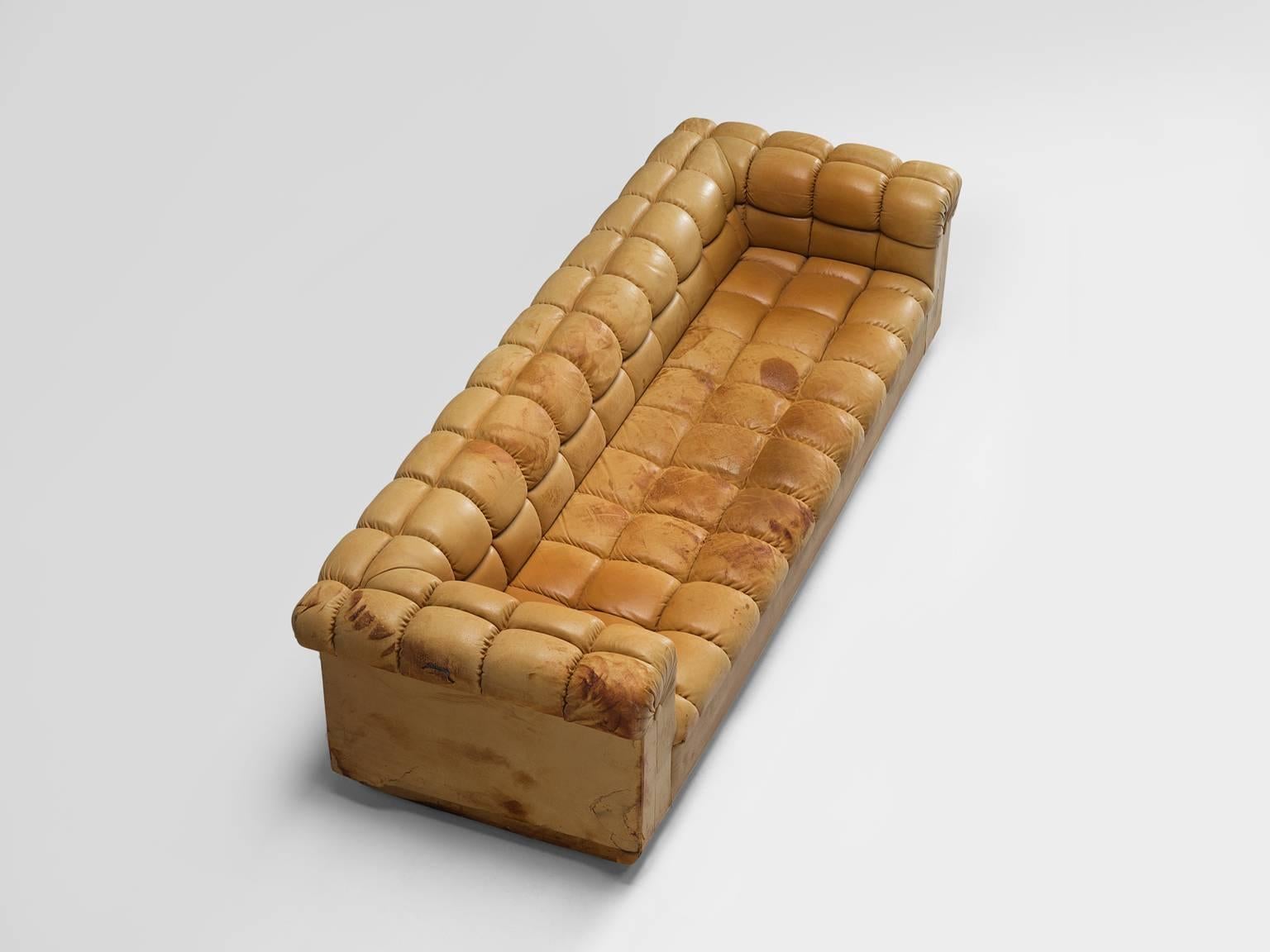 American Edward Wormley 'Party' Sofa in Cognac Leather