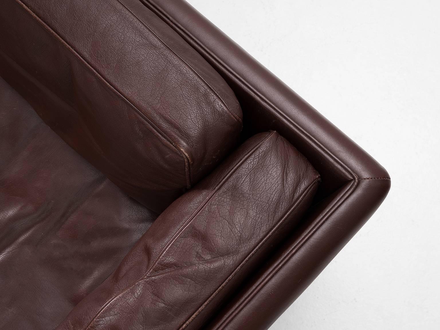 Illum Wikkelsø Three-Seat Sofa 'V11' in Dark Brown Leather 2