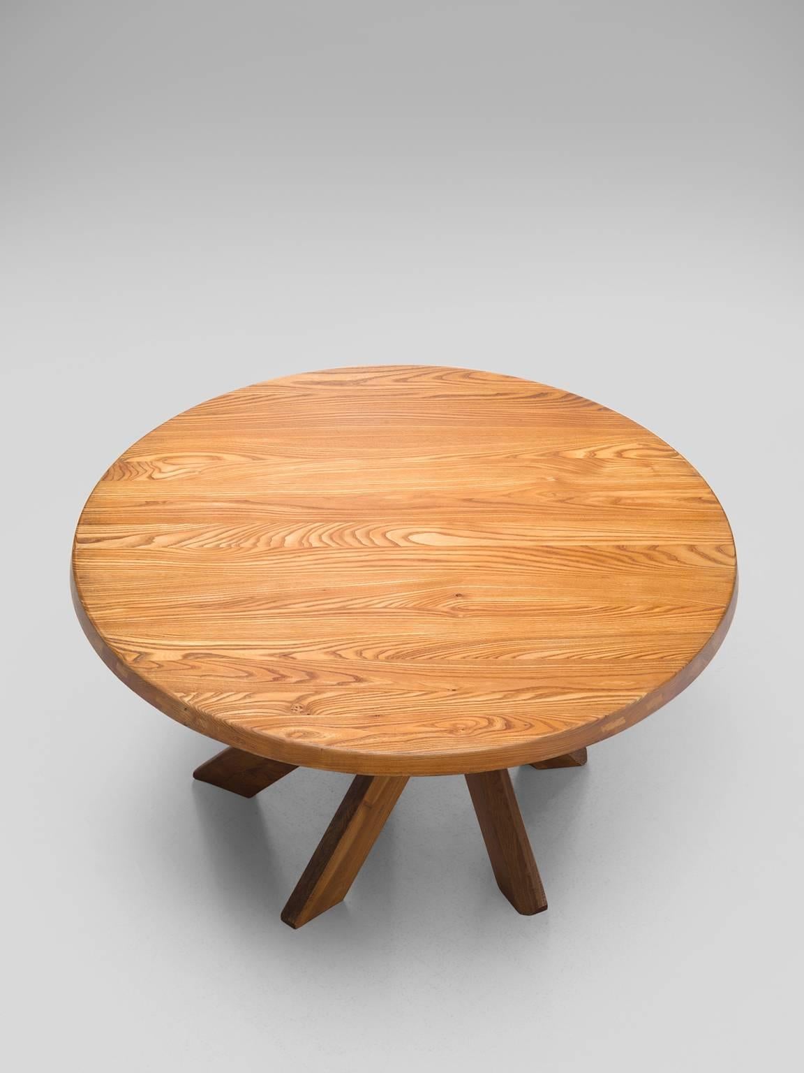French Pierre Chapo T21 Dining Table in Solid Elm
