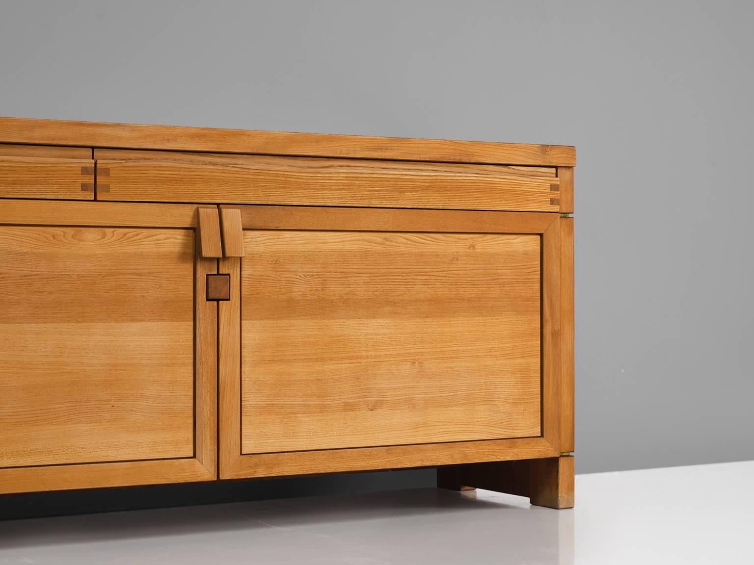 Mid-20th Century Pierre Chapo Long Sideboard in Solid Elm