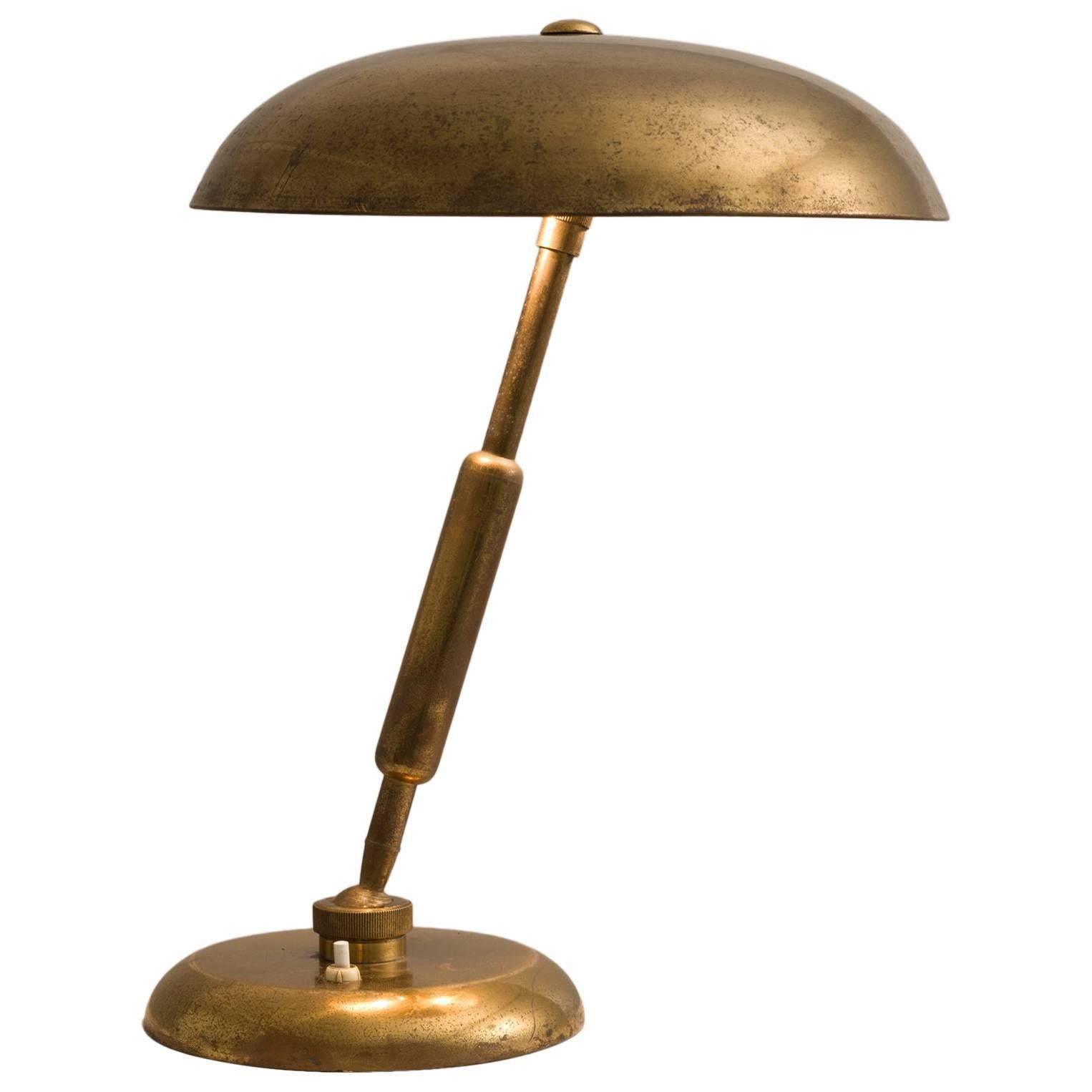 Italian Desk Light in Brass, 1940s