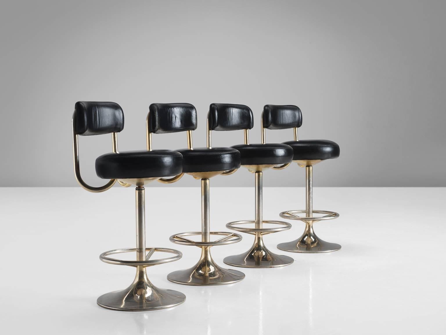 Borje Johanson for Johanson Design
Set of 8 barstools as part of 'Johanson Jupiter Collection'
Upholstered by us in black leather as selected by you.