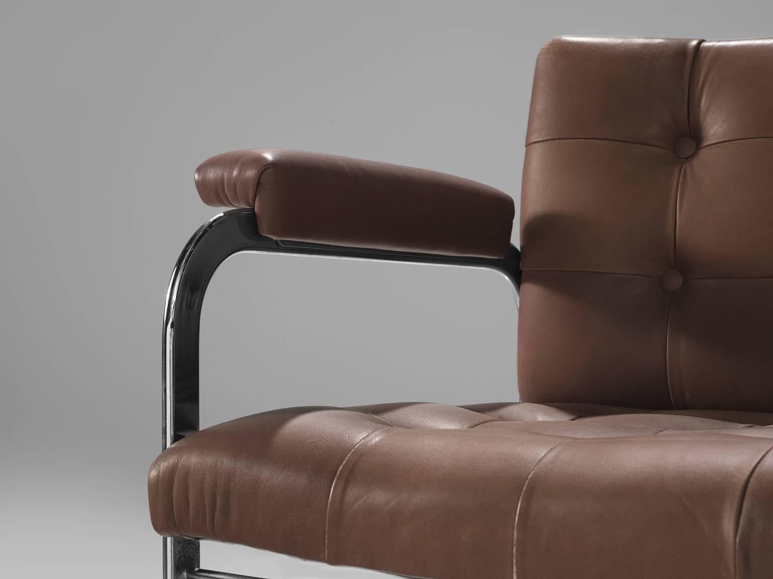 Robert Haussmann Set of Five Leather Armchairs 1