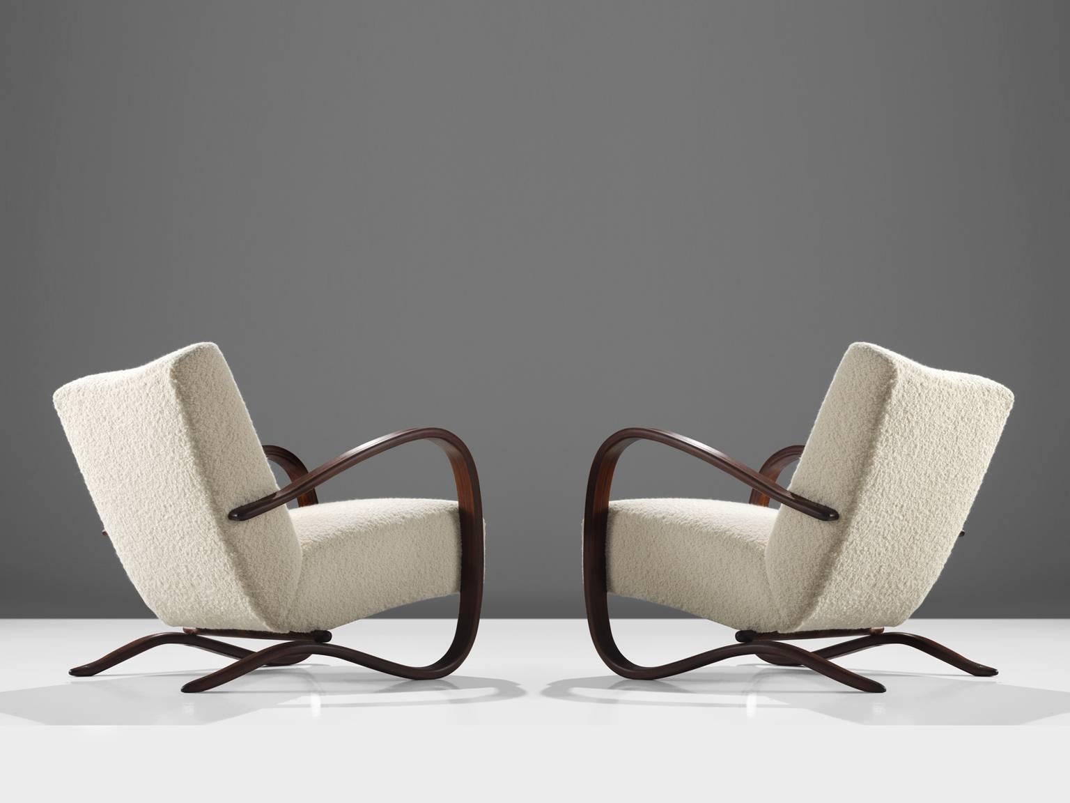 Mid-Century Modern Customized Pierre Frey Halabala Lounge Chairs