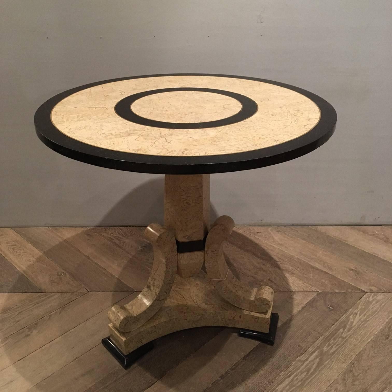 Emilio Terry Style Marble Veneer Side Tables In Good Condition In Baambrugge, NL