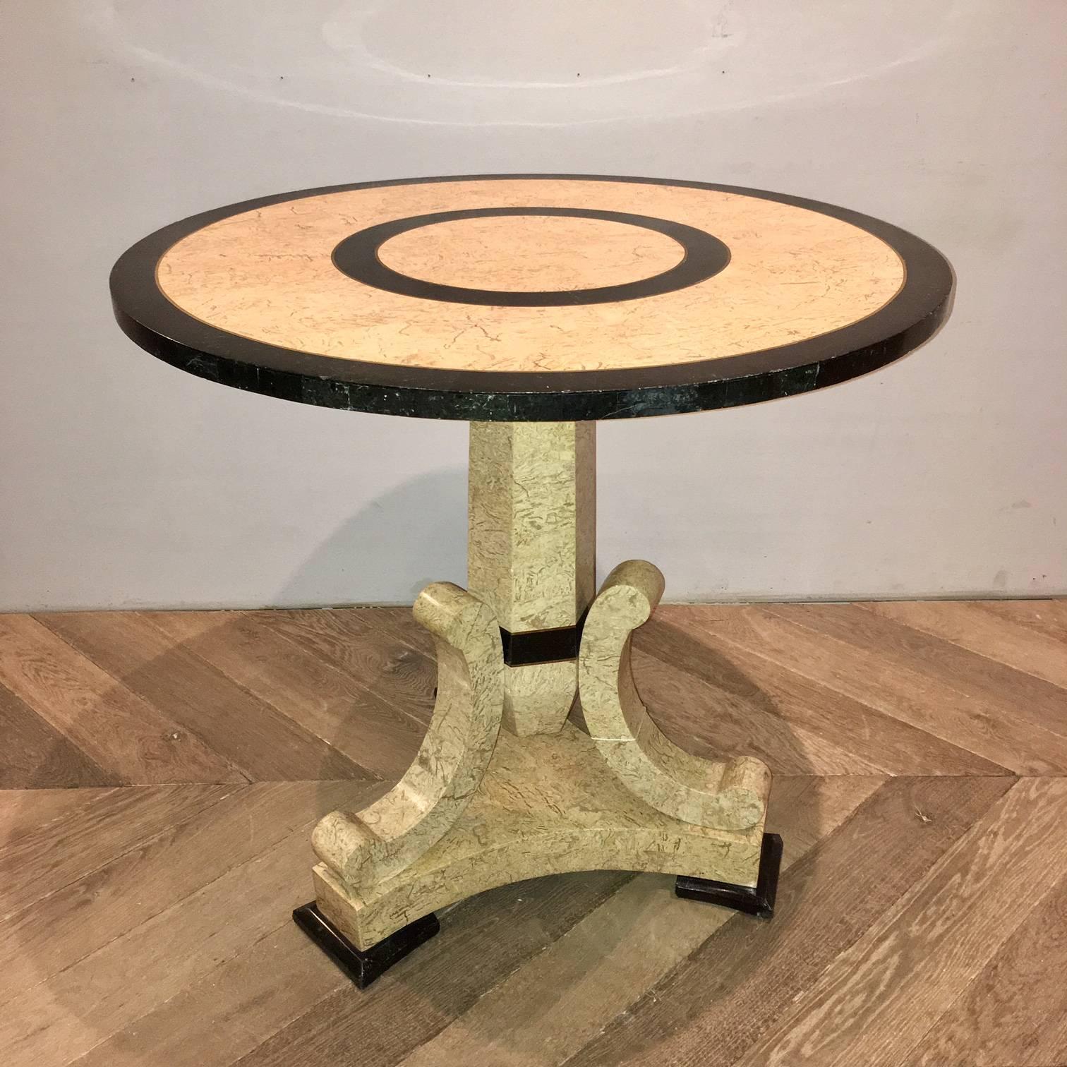 French Emilio Terry Style Marble Veneer Side Tables