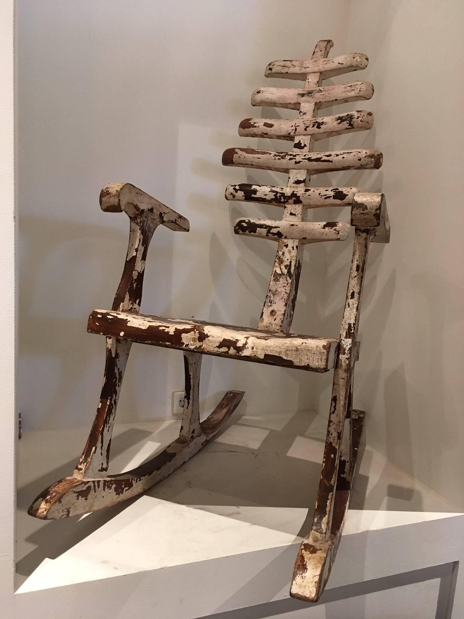 skeleton in rocking chair