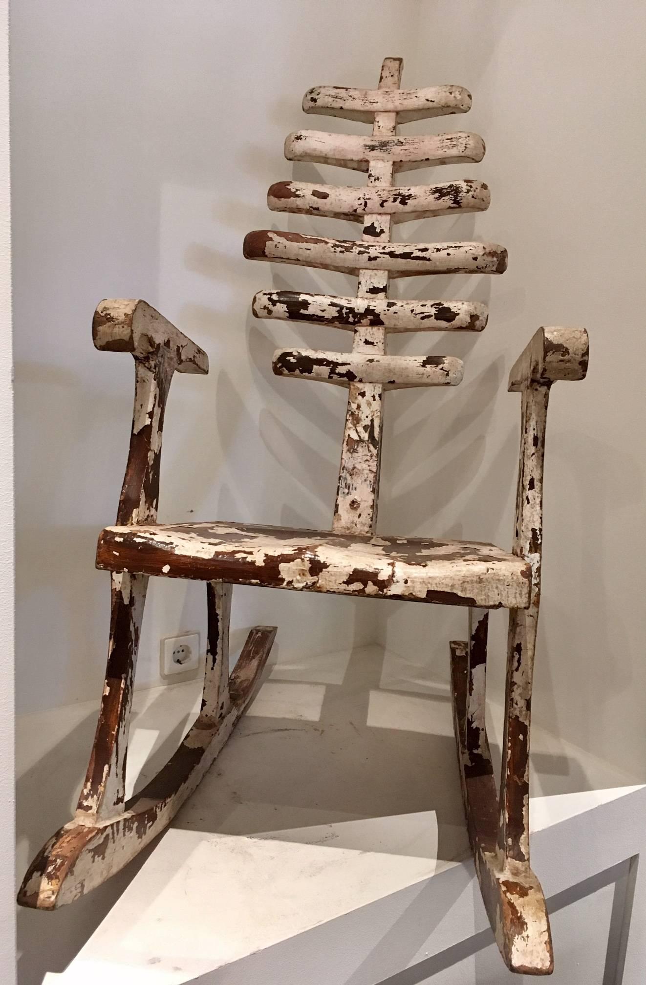 Gothic Revival Skeleton Rocking Chair