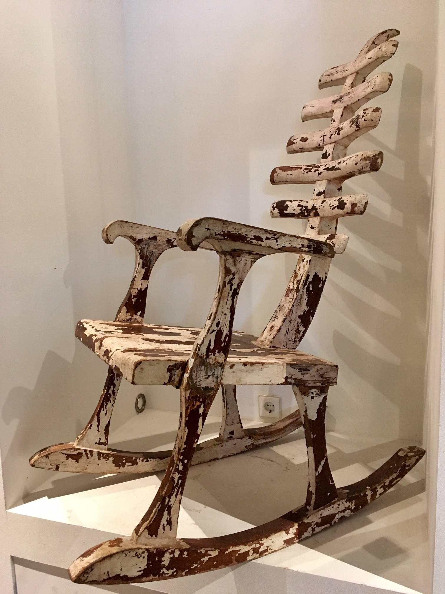 skeleton in a rocking chair