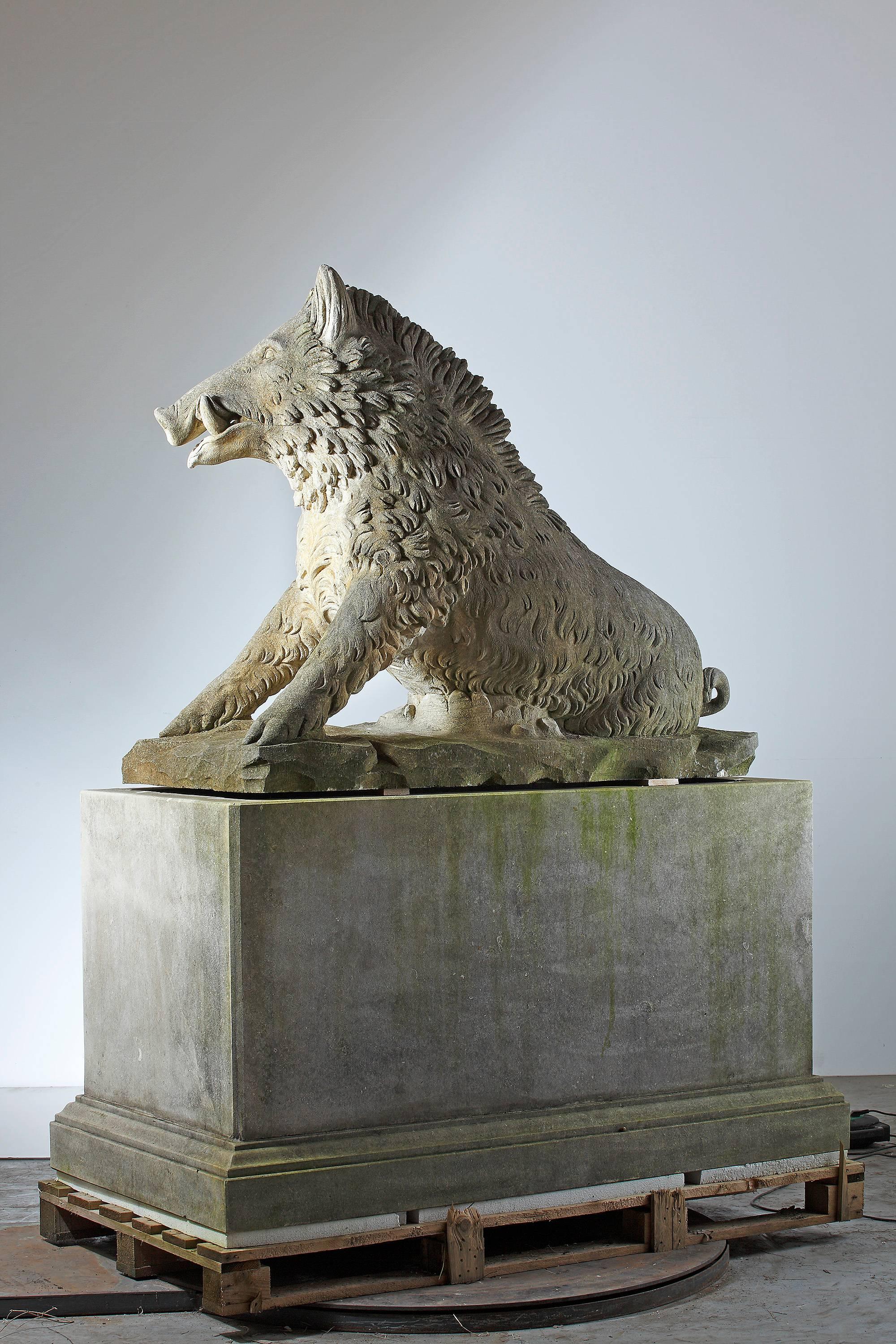 Sculpted Limestone Model of the Calydonian Wild Boar, After the Antique 1