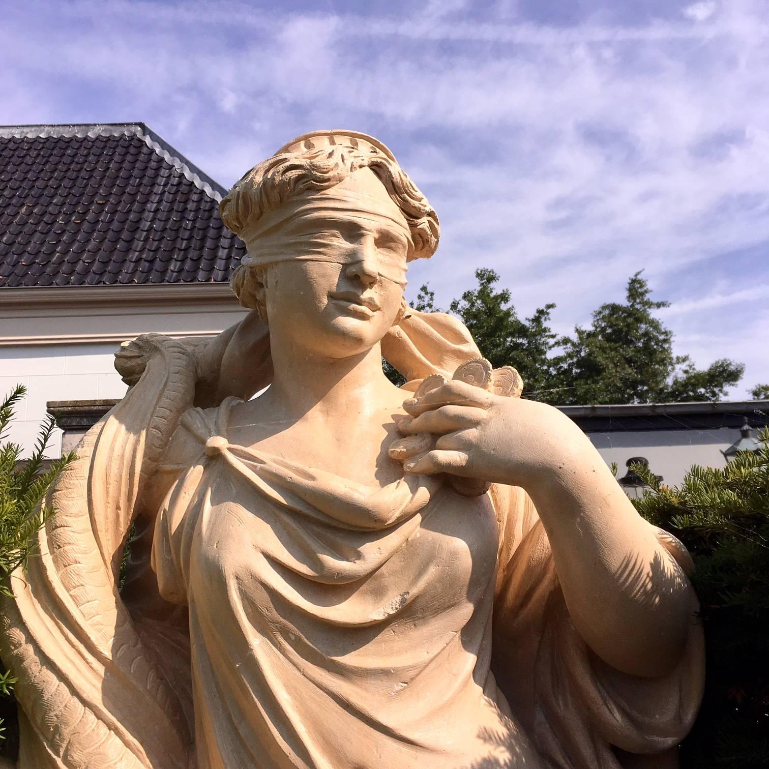 French Sculpted Stone Garden Model of Fortuna