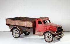 Large Old Polychrome Painted Metal Model of a Lorry