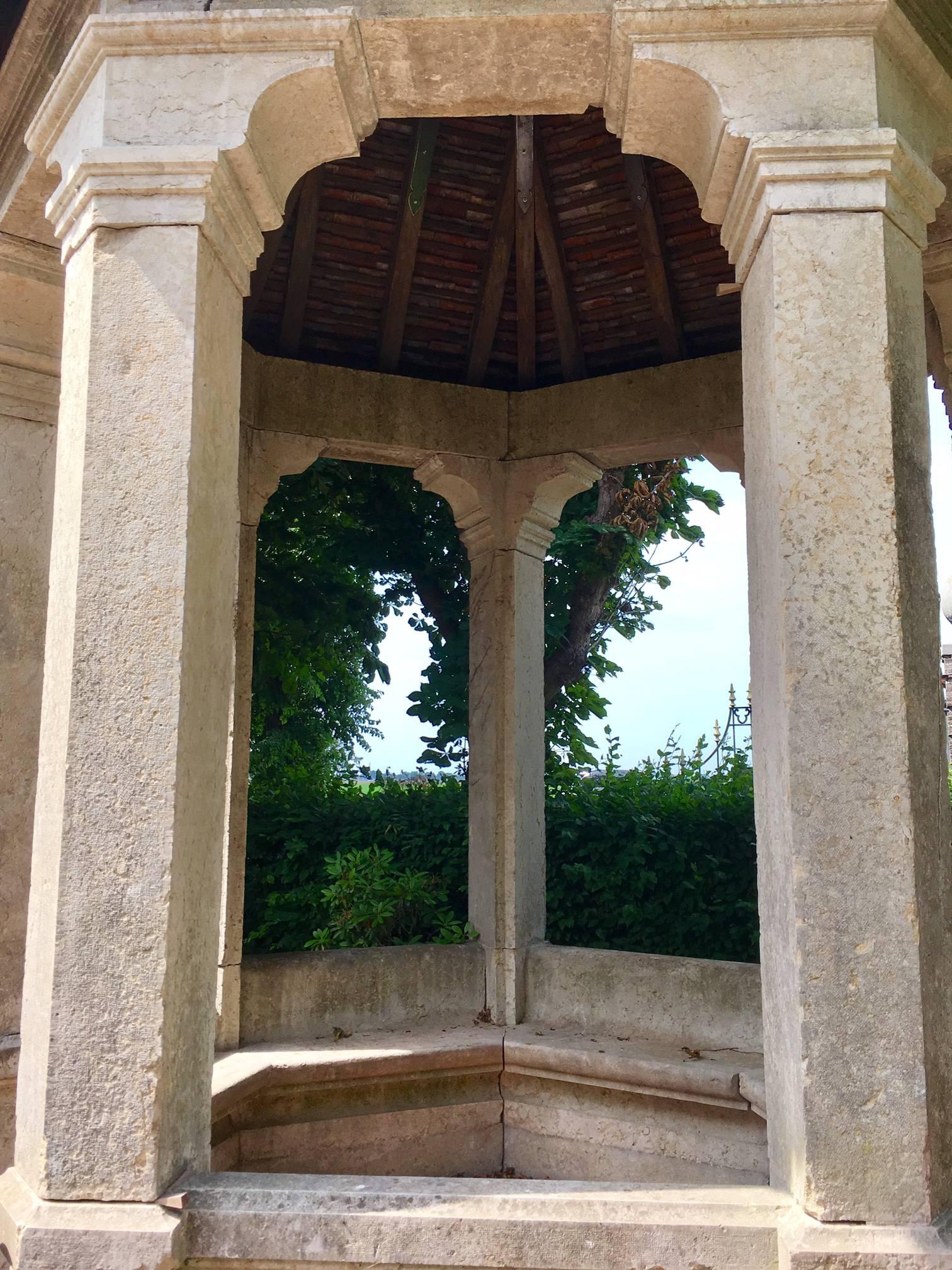 Renaissance Magnificent French 19th Century Limestone Garden Gloriette Gazebo