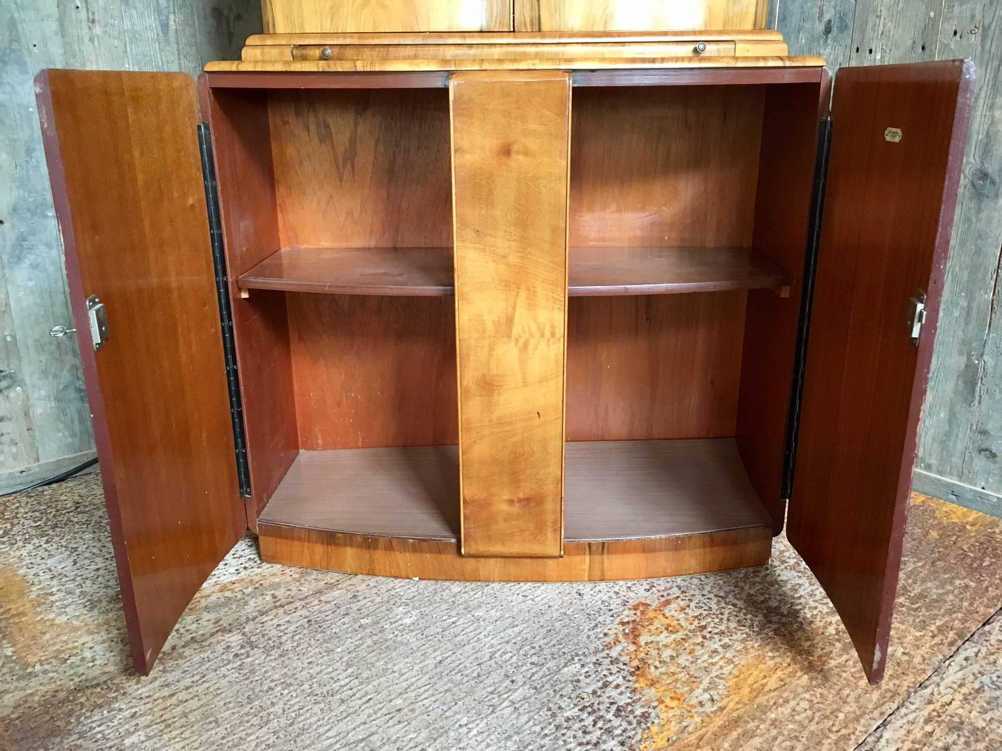 Art Deco Cocktail Cabinet in Juglans Veneer, 1950s 2