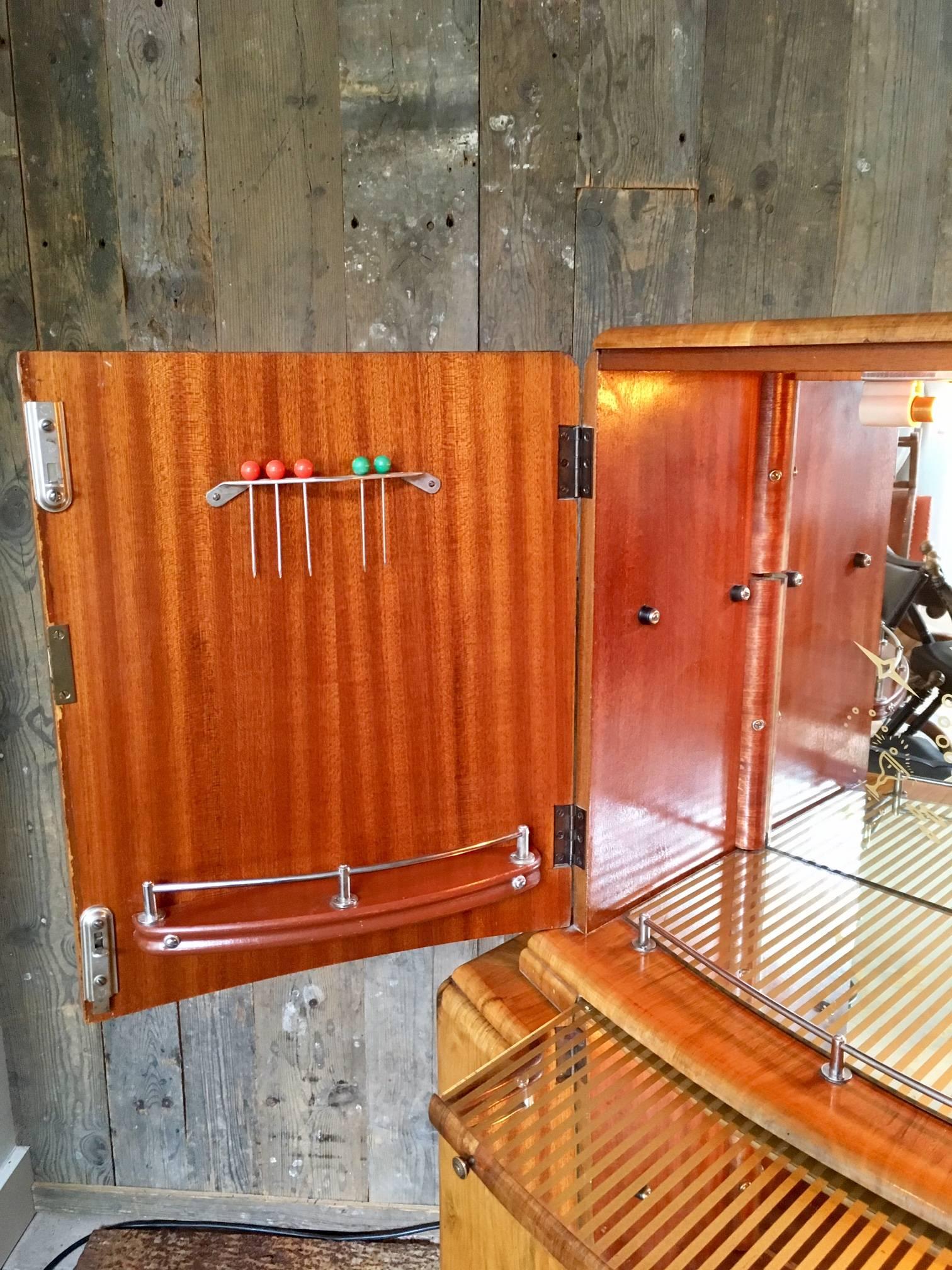 Wood Art Deco Cocktail Cabinet in Juglans Veneer, 1950s