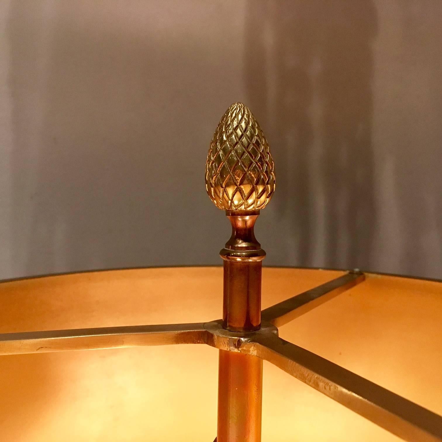 Maison Charles Brass Pine Cone Table Lamp In Good Condition In Baambrugge, NL