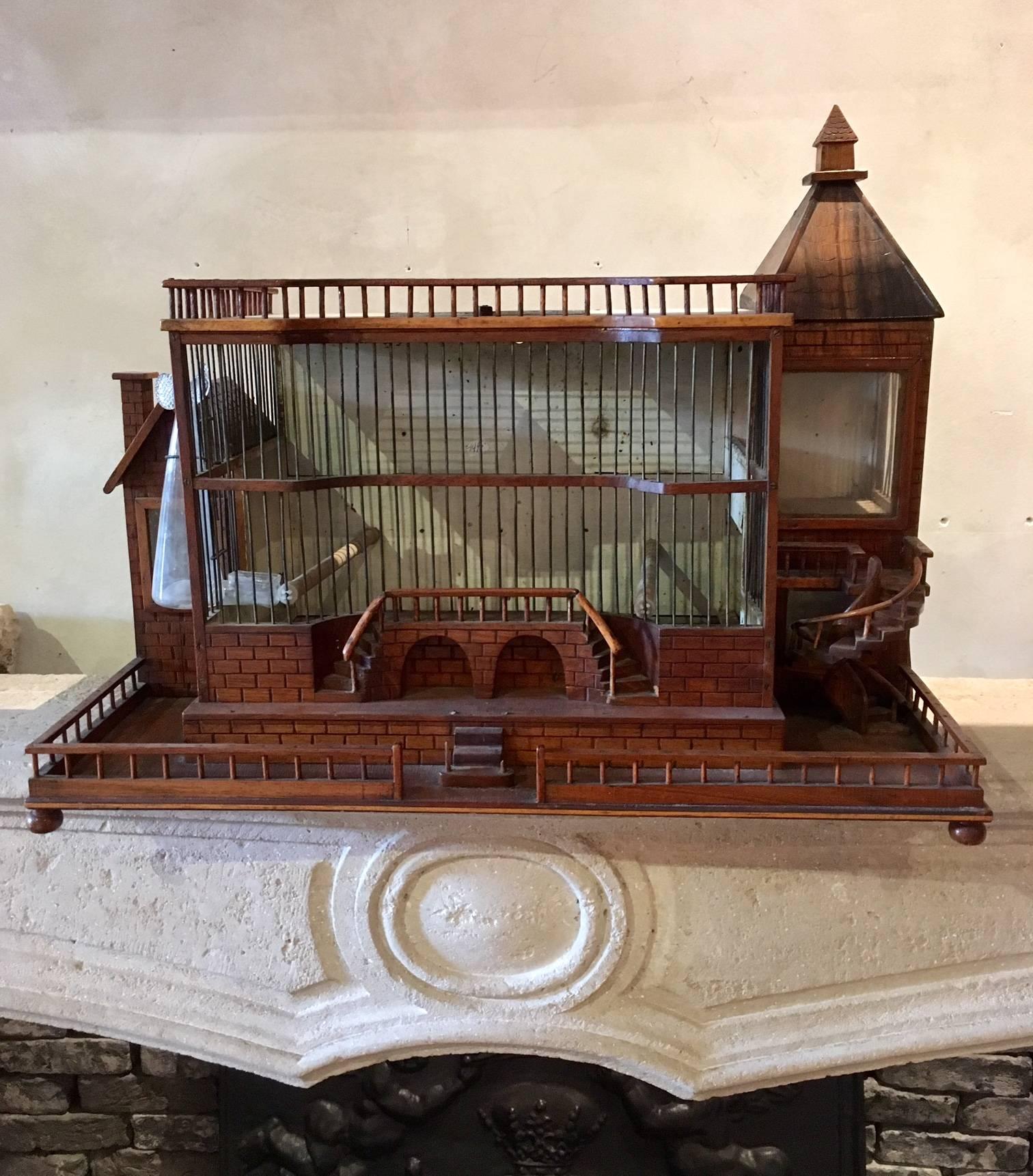 Belle Époque Antique 19th Century Decorative Architectural Bird Cage